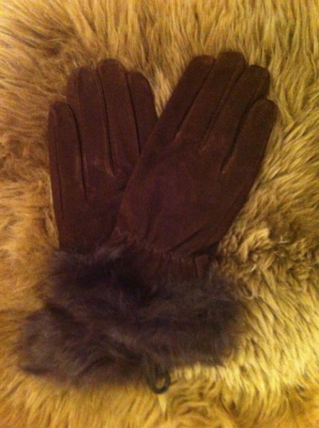 Edle Echtleder Handschuhe mit Fell 