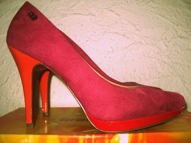 Colourblocking-Highheels mit Polster