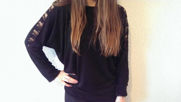 Spitzenshirt Spitze Schwarz