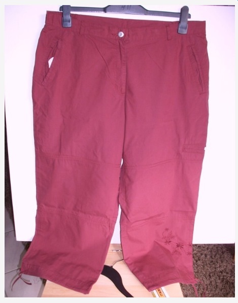 3/4 7/8 Hose rot weinrot Gr. 48 ungetragen, top!