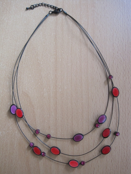 Farbenfrohes Collier, Halskette  in Hippie Look 