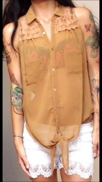 Transparente braune Bluse