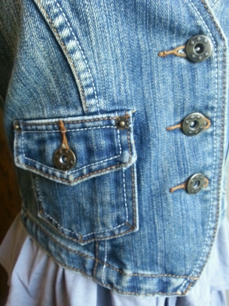 Jeansweste Kurzweste Taille usedlook Gr.38