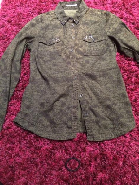 Military Bluse mit Glitzer