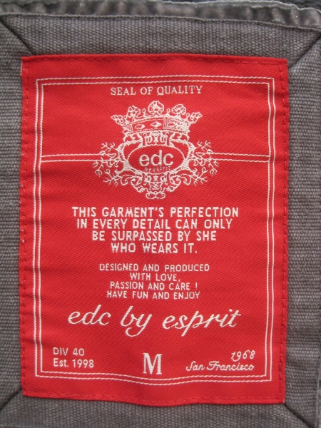 Grauer Sweatshirt mit Hochkragen von EDC By Esprit  Größe M NEU!