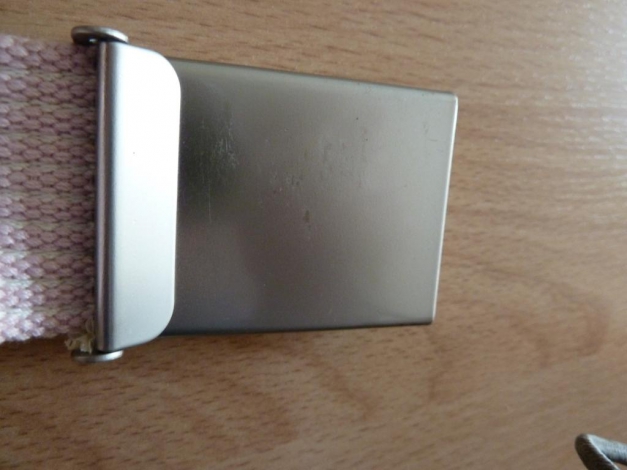 Gürtel - rosa / weiß gestreift 