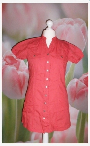 Happy Size Bluse Tunika Gr. 40 (eher >44, fällt größer aus!) koralle rot, ungetragen!