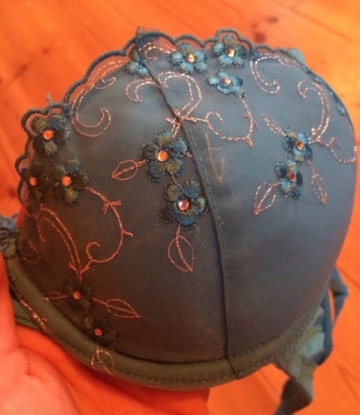 H&M Push up BH türkis Glitzer Blumen 75 B