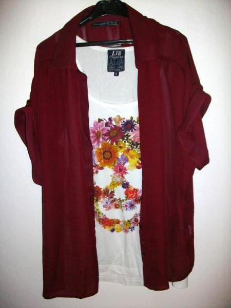 Lockere weinrote Bluse / Primark 