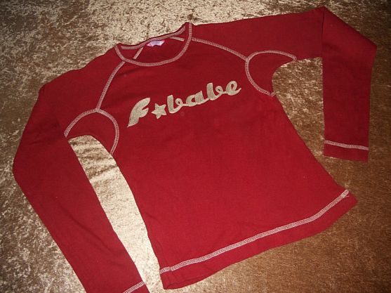 Damen Fishbone Sweatshirt Shirt Pullover Pulli Top Gr. S Rot*Bordeaux-Beige 