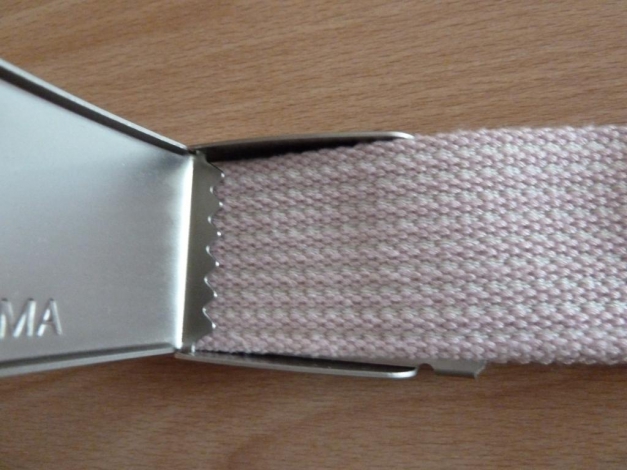 Gürtel - rosa / weiß gestreift 