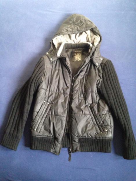 Smog Winterjacke Abnehmbare Kapuze Fell Stoff