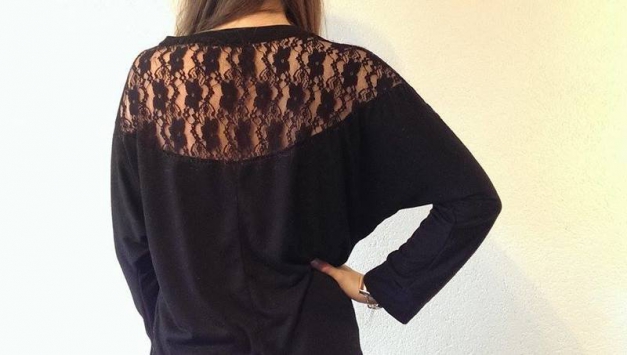 Spitzenshirt Spitze Schwarz