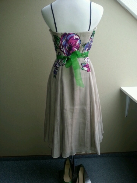 Blumiges Coast Cocktailkleid Uk12/Gr.38 Seide