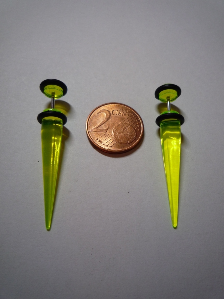 Fake Plug Tunnel Stab mit Spitze Neongelb