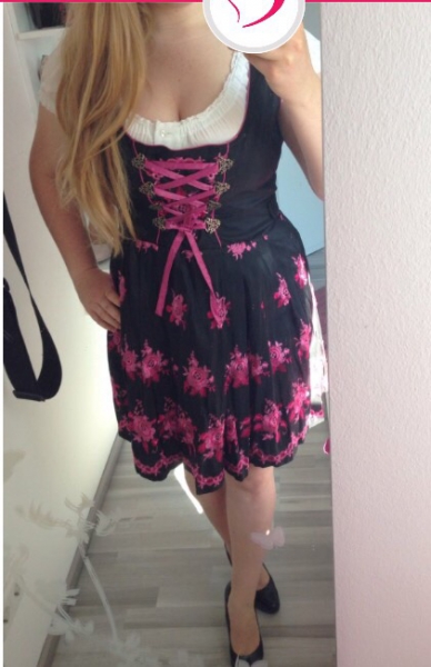 Dirndl pink/schwarz von Marjo/Wirkes Größe 40