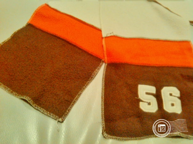 Jungen Fleece Schal Beige/Orange/Braun