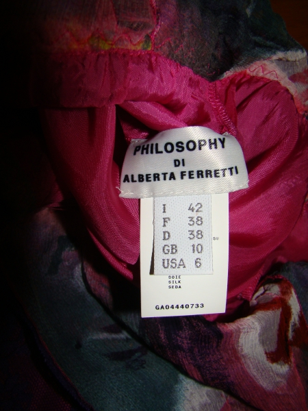 Philosophy di Alberta Ferretti Kleid Spitze Seide Blumen