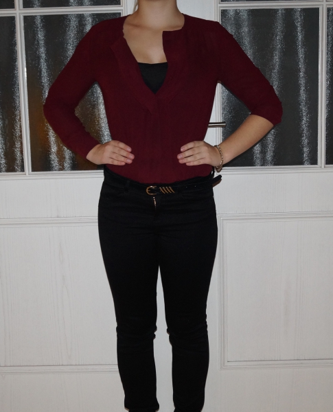 Tolle dunkelrote / weinrote Bluse