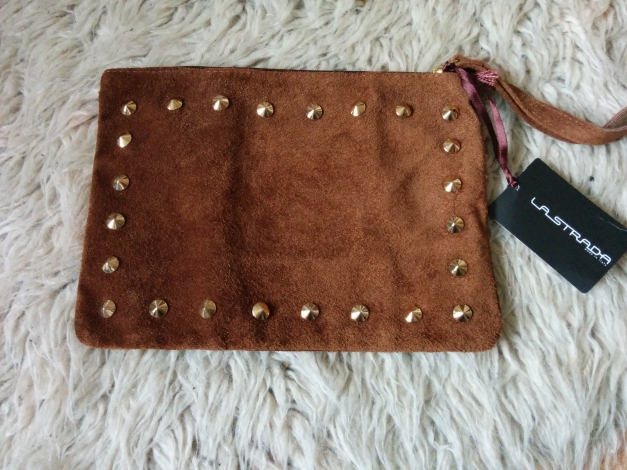 Braune Echtleder Clutch