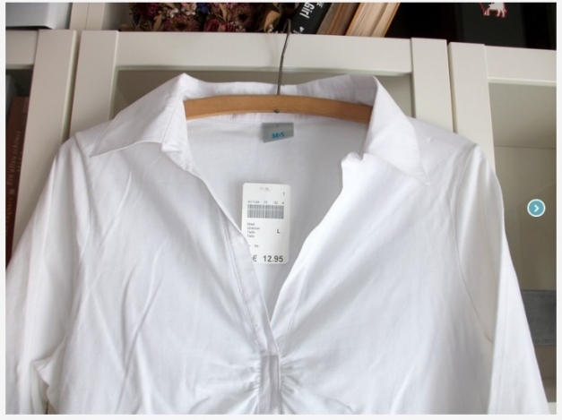 Poloshirt Shirt Bluse weiß Gr. L, M&S, ungetragen, top!