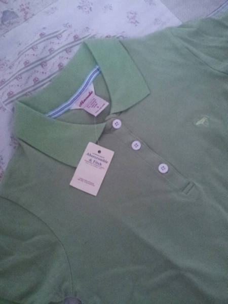 A&F Abercrombie and Fitch Polohemd hellgrün grün Amerika Hemd Polo Hemd brandneu ungetragen