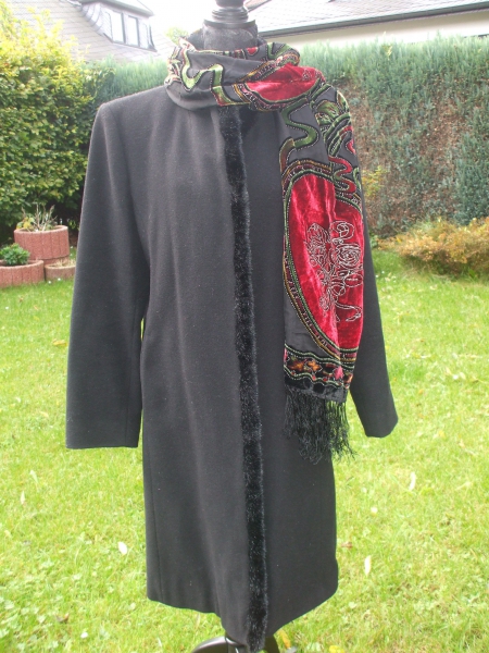 Exclusiv Woll-Mantel aus Kunstpelz