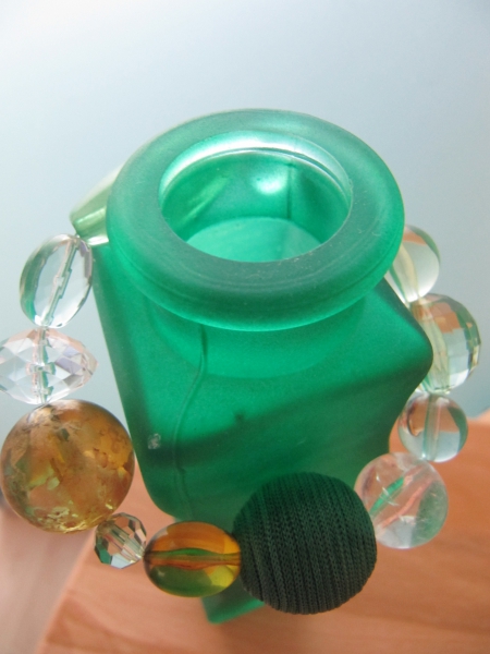 Tolles Armband große Perlen tannengrün hippie waldgrün grün