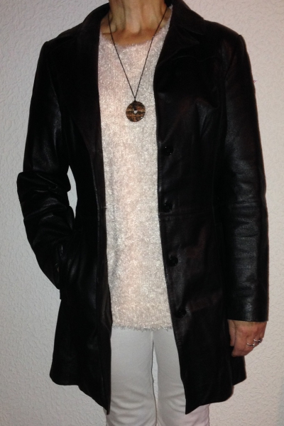 Gehrock in schwarzem Glattleder! Fifth Avenue Qualität in sexy Zeitlosigkeit!