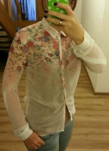 Bershka Bluse Gr.XS/S Overversize Blumen