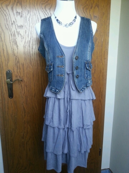 Jeansweste Kurzweste Taille usedlook Gr.38