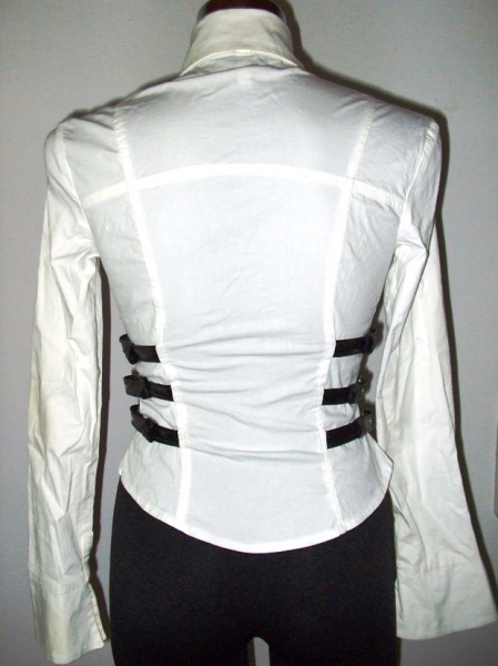 Lip Service Fetish Classics Secretary Bluse weiß / schwarz Lack