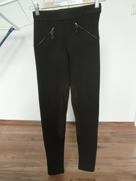 Neu / Zara Leggins Reiterstil Stoff-Mix 