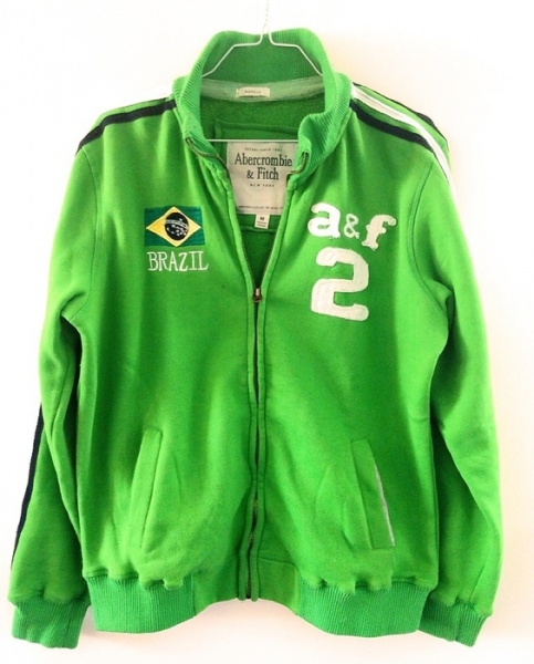 Abercrombie & Fitch Muscle Hoodie Sweatjacke grün Brazil M a&f / Abercrombie & Fitch