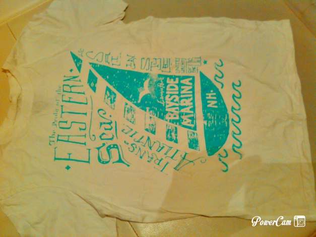 Jungen T-Shirt Gr. 170 H&M LOGG Türkis-Weiß