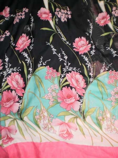 Blumenkleid: Zauberhaftes, trägerloses Langkleid mit Borte & Rückenraffung! / Fashion Wave