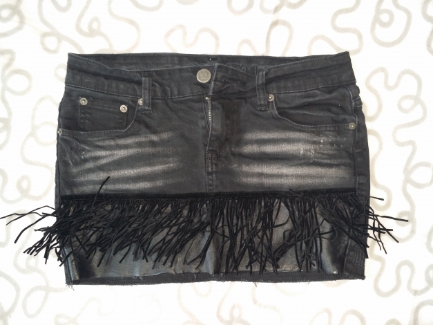 Schwarzer Jeans-Minirock