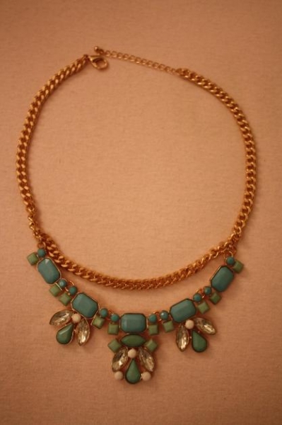 Statementkette mint-türkis, gold von forever21