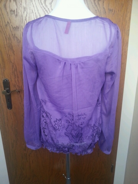 QS by s.Oliver 2in1 Bluse mit Top Gr.38 lila Hippie-Style