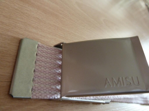 Gürtel - rosa / weiß gestreift 