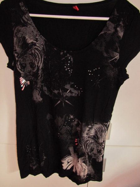 T-Shirt, Tigerprint, Strass, s. Oliver, M