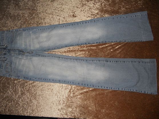 Damen Set-Set Jeans Stretch Schlag Hose Gr. 1 ca. 32 (34) Blau