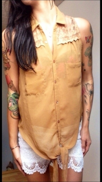 Transparente braune Bluse