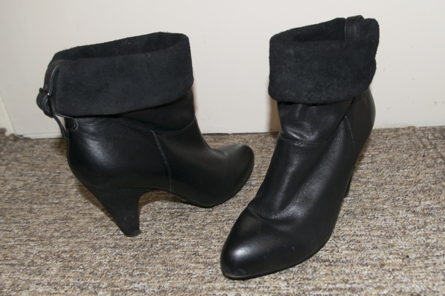 Schwarze Buffalo Stiefeletten zum Umkrempeln