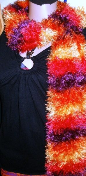 Schal, Fransenschal, Wolle, regenbogenfarben, Handarbeit!