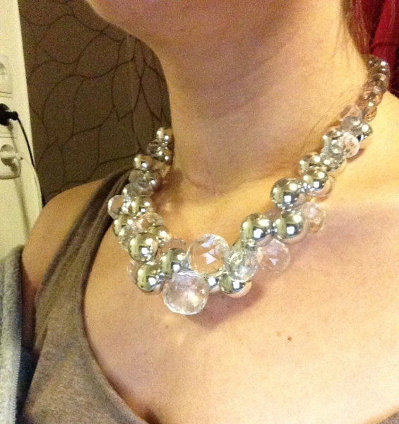 Kette Ohrringe Set Kugeln Perlen Silber 