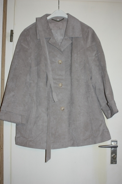 Jacke Alcantara Microfaserstoff, grau, Wildleder-Ähnlich, Gr. 46, Sixth Sense