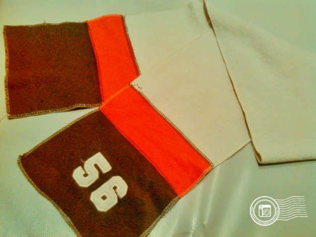 Jungen Fleece Schal Beige/Orange/Braun