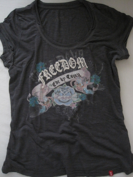 Rockiges T-Shirt  - EDC by Esprit, Größe M grau