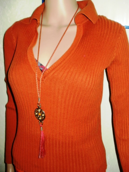 H & M Feinstrickpullover, orange, XS/34